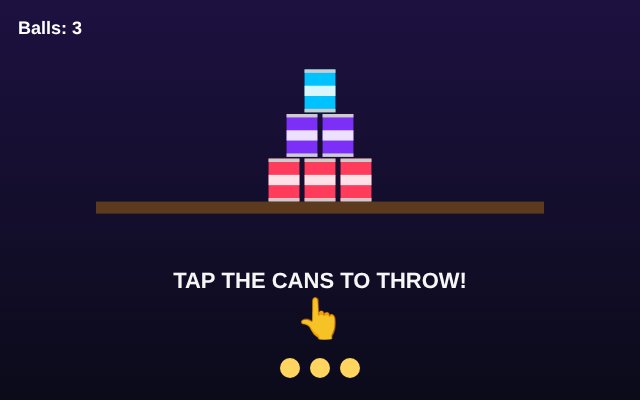 Hit The Can playable ad – tap to throw gameplay